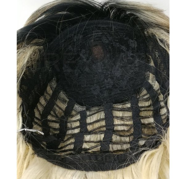 Blonde long wavy heat resistant wig with bangs main image 4